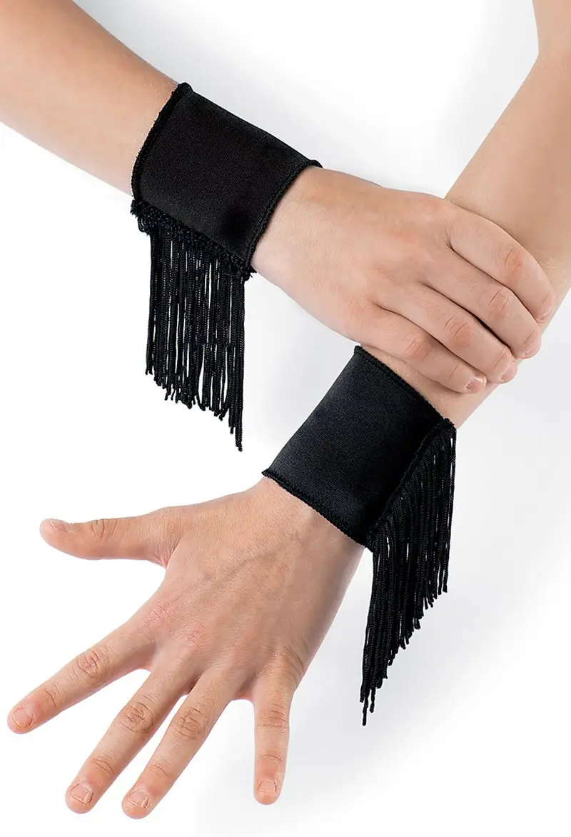 Satin Fringe Trim Wrist Cuffs | Balera™ display picture 3