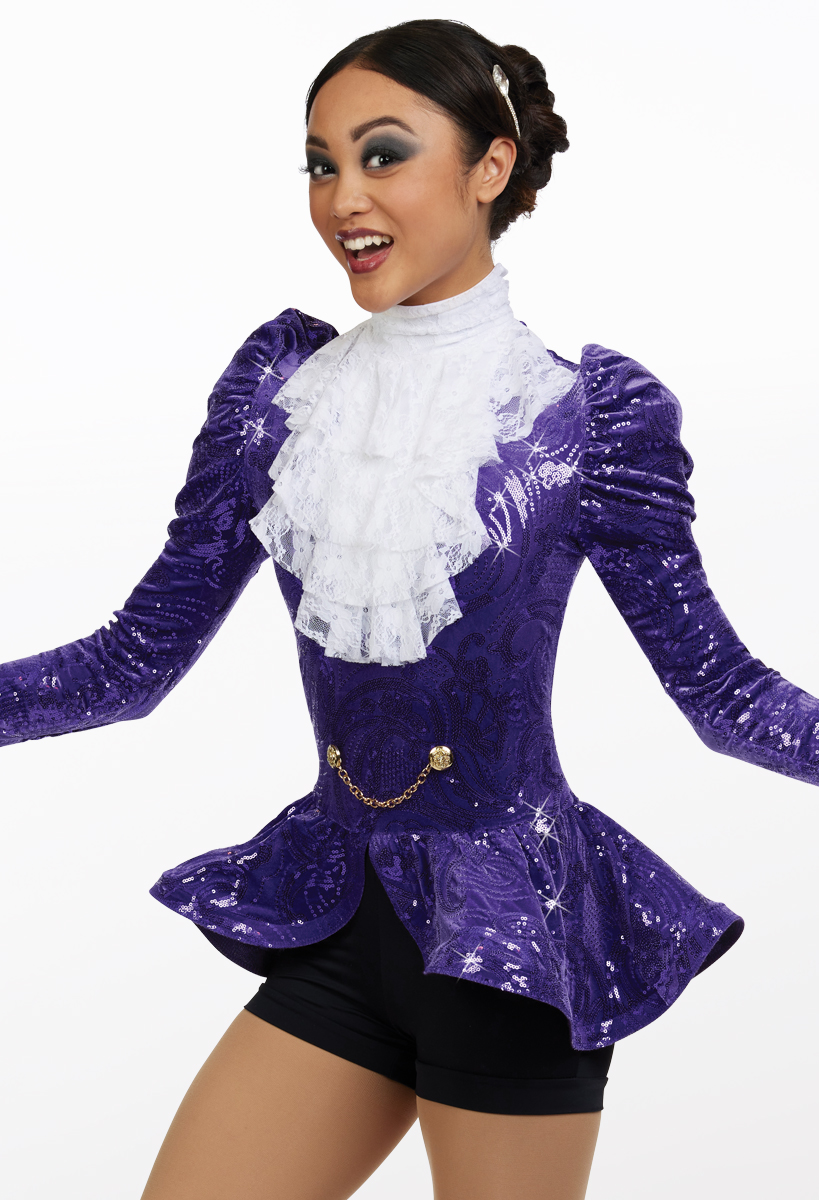 Weissman outlet MC lavender dance costume with hair accessory