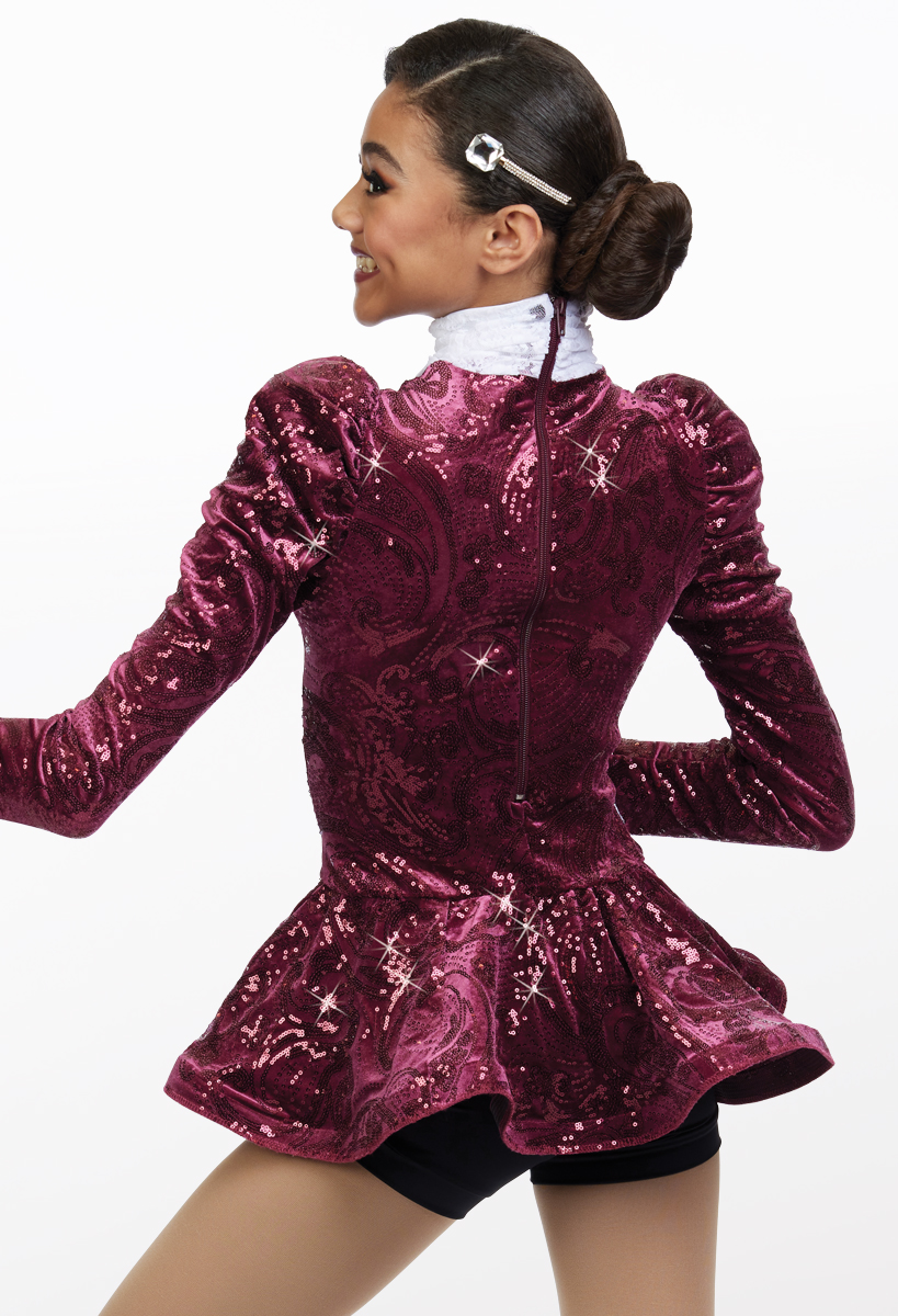 Sequin Paisley Lace Peplum Biketard | Weissman