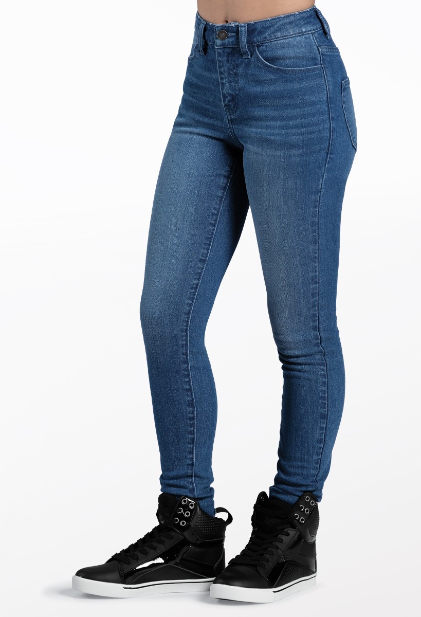 パンツ DIANTE HIGH WAIST SKINNY DENIM Women's High Waisted Skinny Jeans, Slim Fit, Elastic Tassel