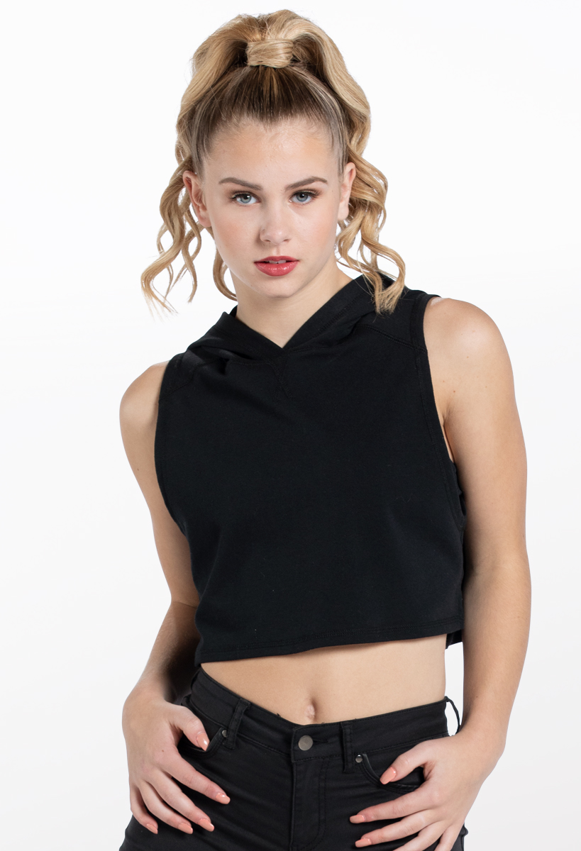 Cropped sleeveless store hoodie women's