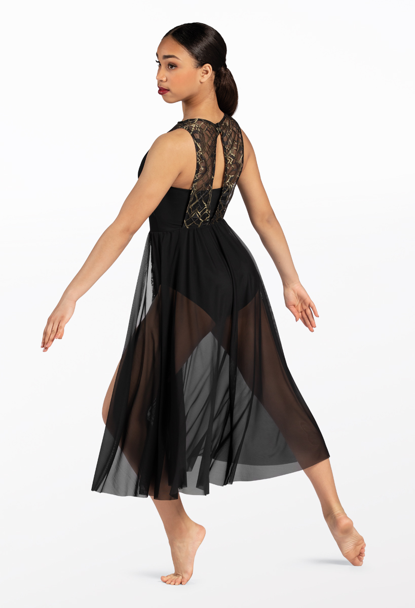 Dress With Geometric Lace Overlay | Weissman®