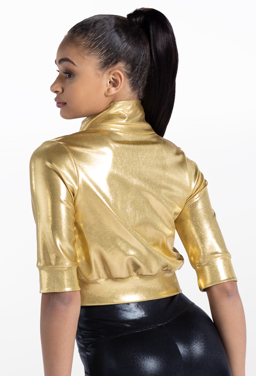 Cropped hotsell metallic jacket