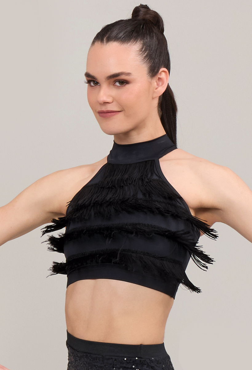 トップス TechnoBlake Black Mock Neck Croptop | Weissmans®