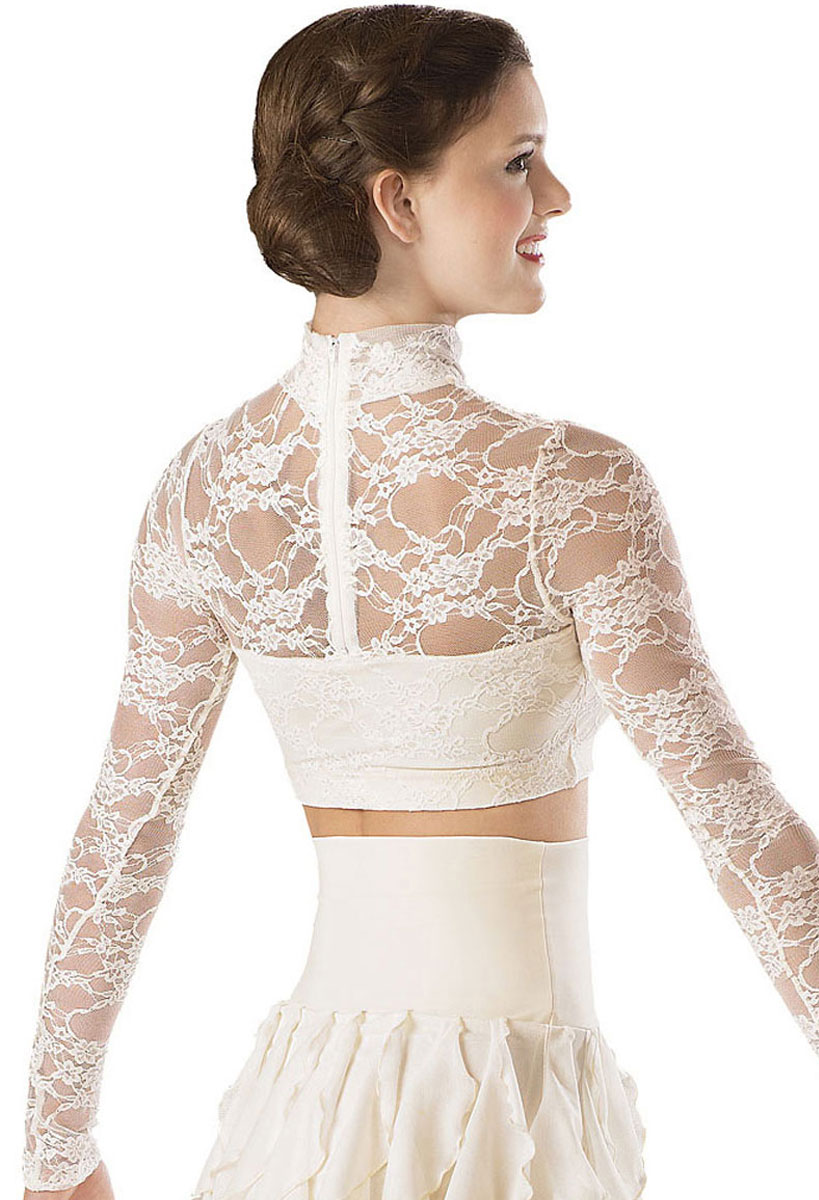 LARTIGENT☆L9 LACE SLIM TOP Lace Turtleneck Top (as1, Alpha, xx_l, Regular, Regular