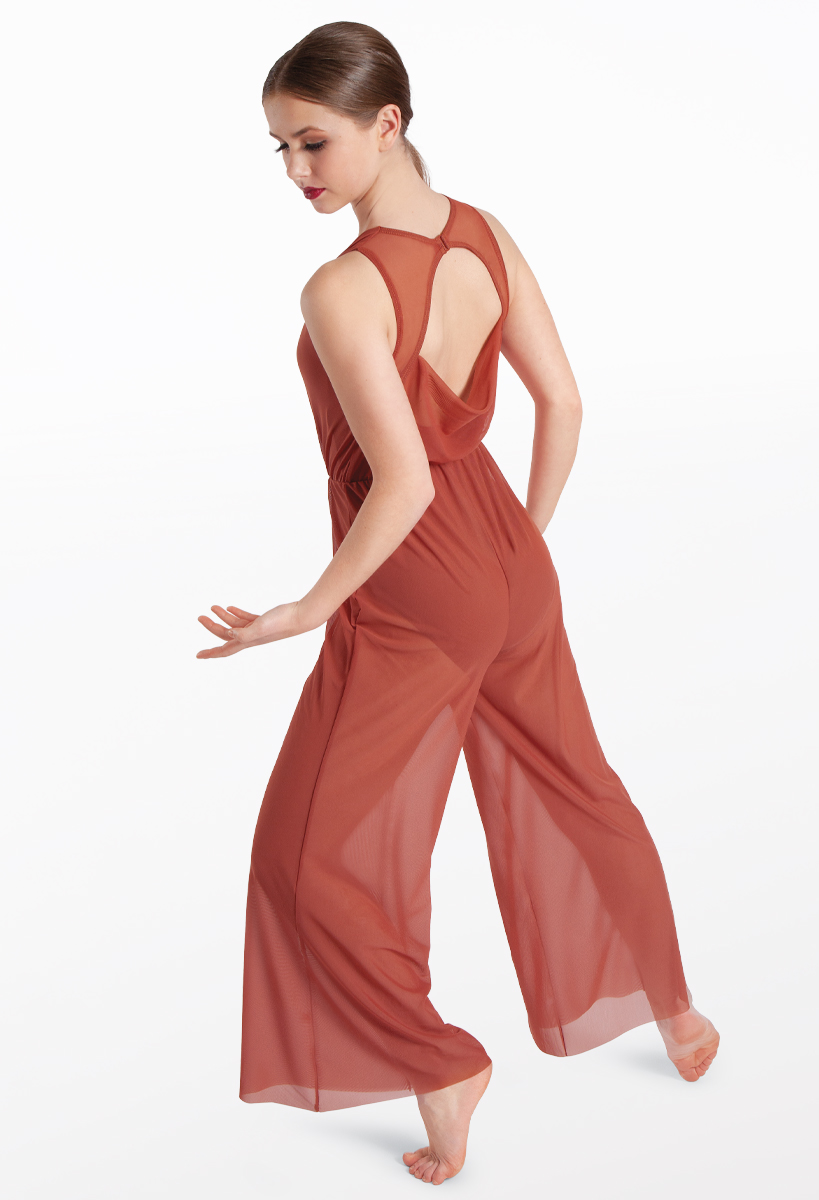 Power Mesh Jumpsuit With Cowl Neck | Balera™