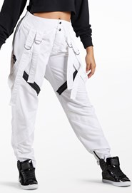 Women's Hip Hop Sweatpants, White Oversized Sweatpants