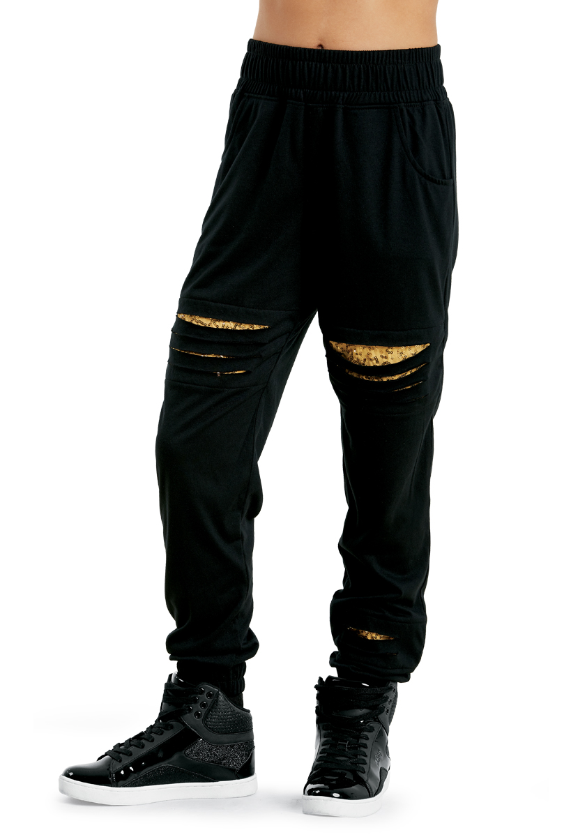 Gold hip hop store pants