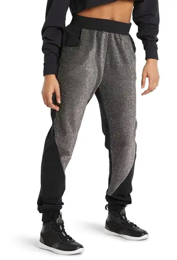 Woven Metallic Jogger Pants
