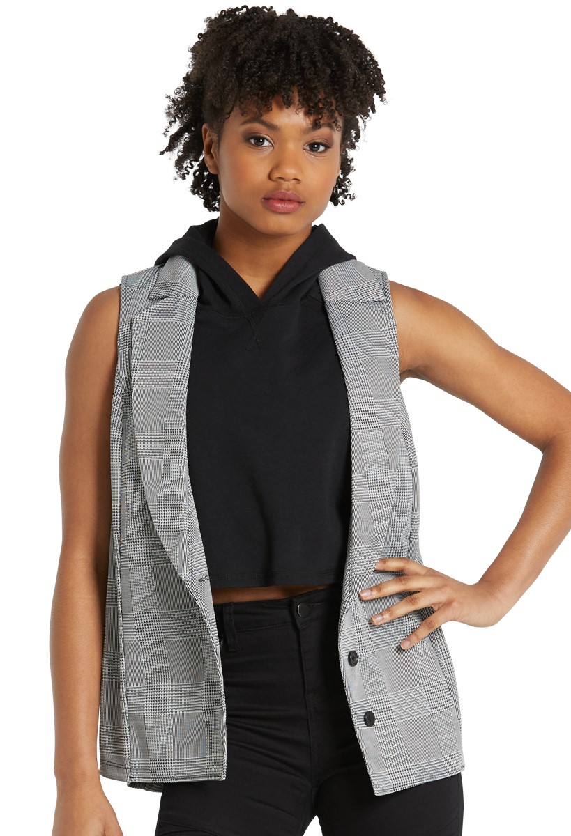 Glen Plaid Boyfriend Vest