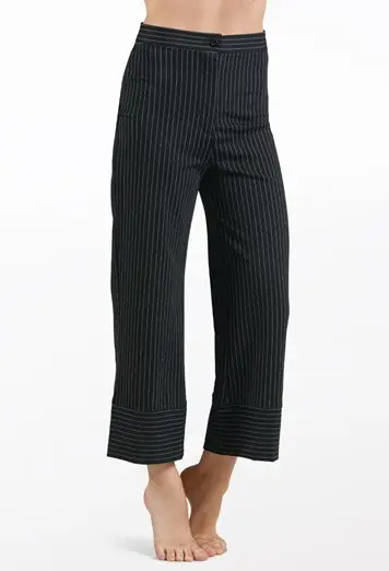 Wide Leg Pinstripe Pants