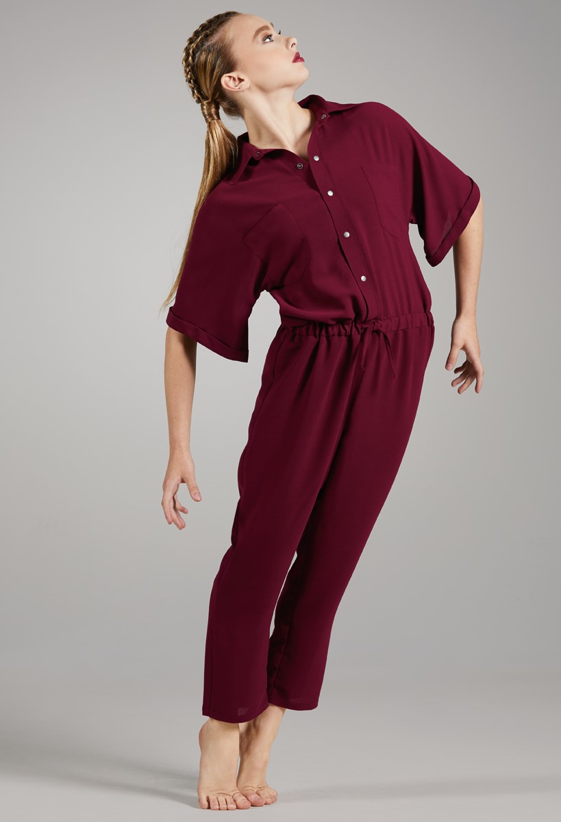 Cropped short best sale sleeve jumpsuit