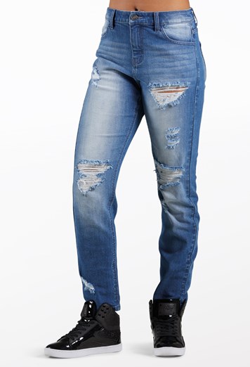 Slashed Boyfriend Jeans