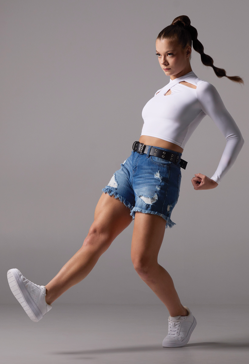 Slashed Denim Jean Shorts For Dance | Weissman®
