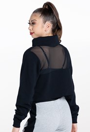 Cowl Neck Mesh Crop Top