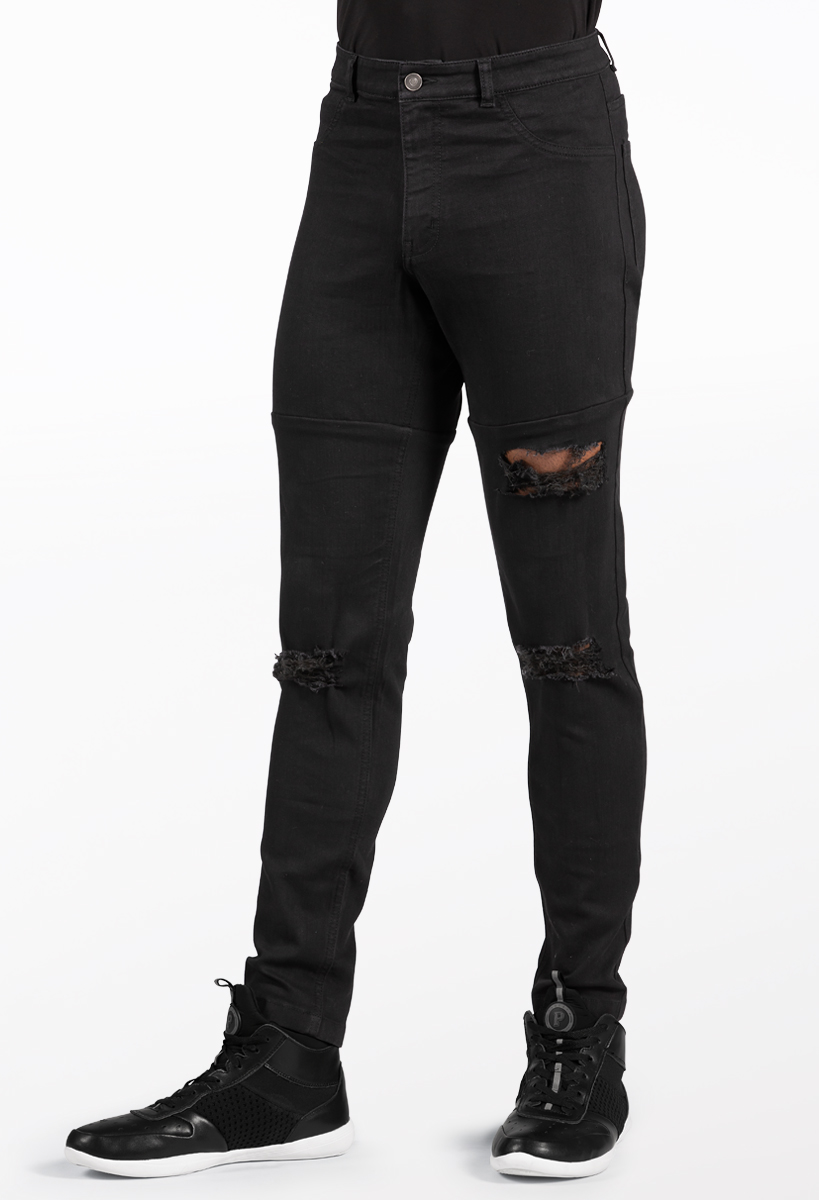 Ripped best sale black jeggings