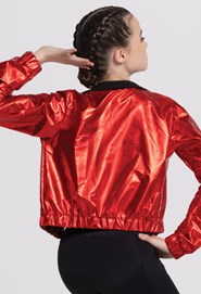 Cropped Metallic Windbreaker