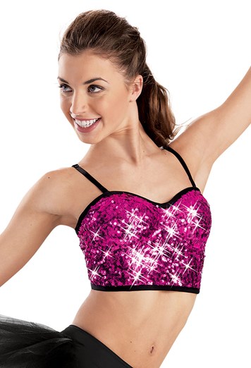 Cropped Sequin Bustier Top