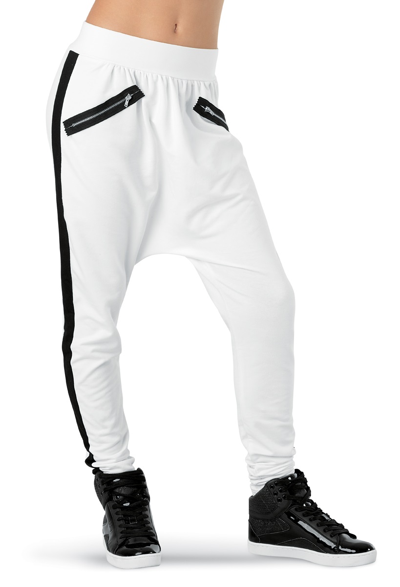 Side Stripe Zipper Harem Pants - Balera Performance - Product no