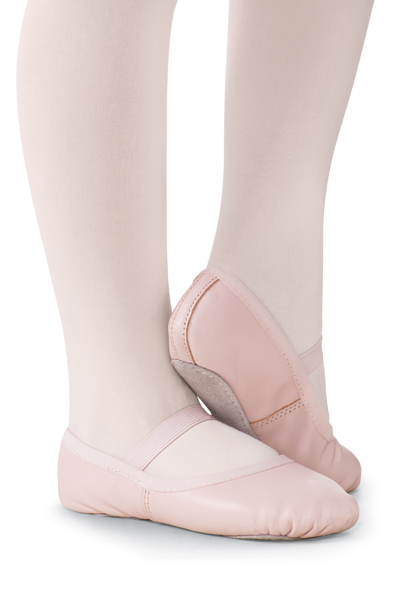 No-Tie Leather Full Sole Ballet Shoe 
