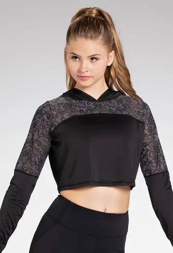 Ivy Sky Printed Mesh Hoodie