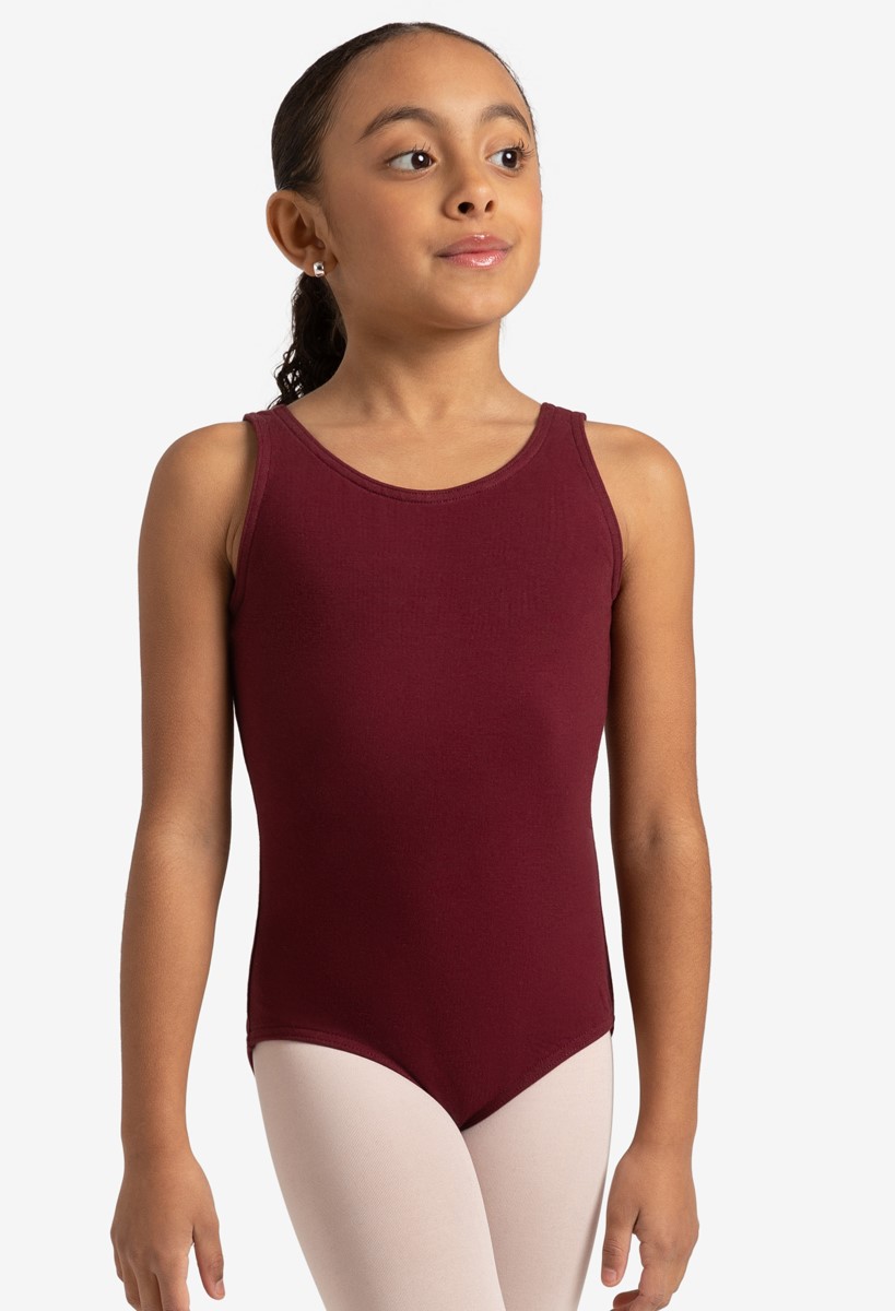 Capezio Pinch Front Tank Leotard con Cintura, Nero, L