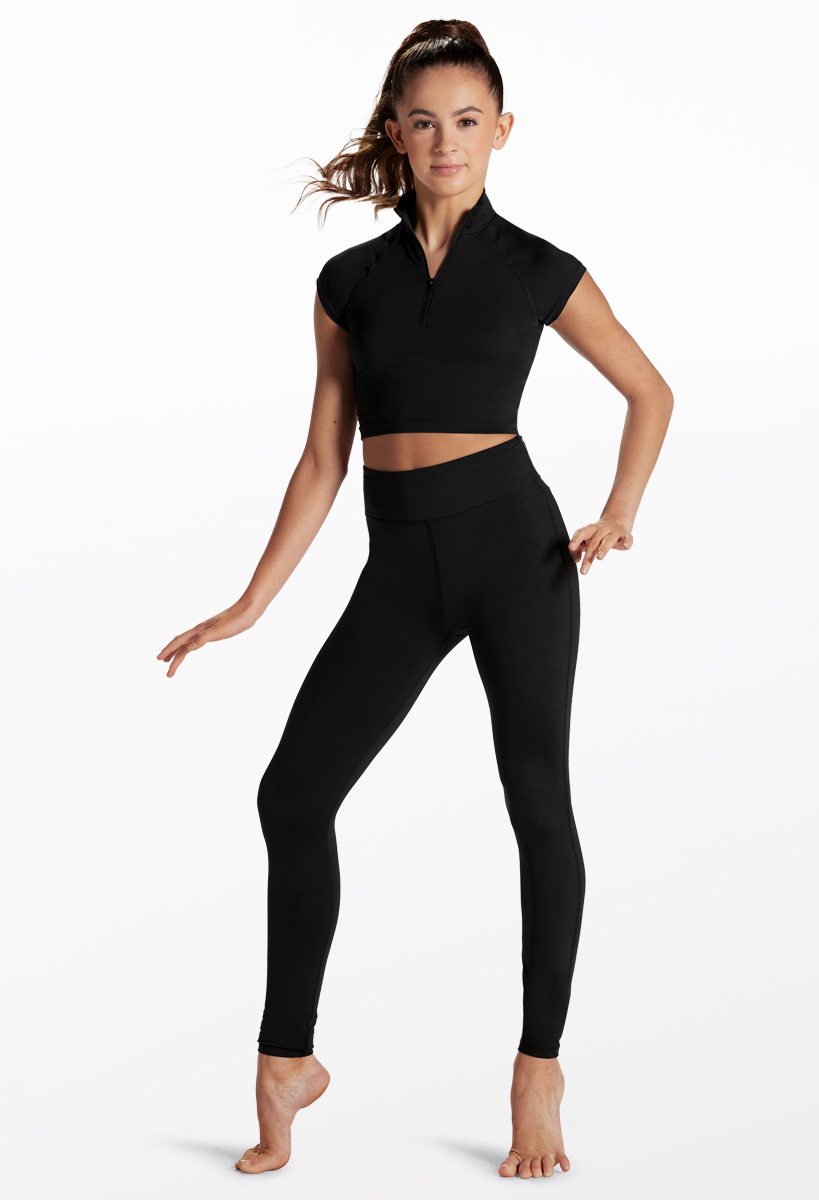FlexTek Mock Neck Cap Sleeve Crop Top | FlexTek®