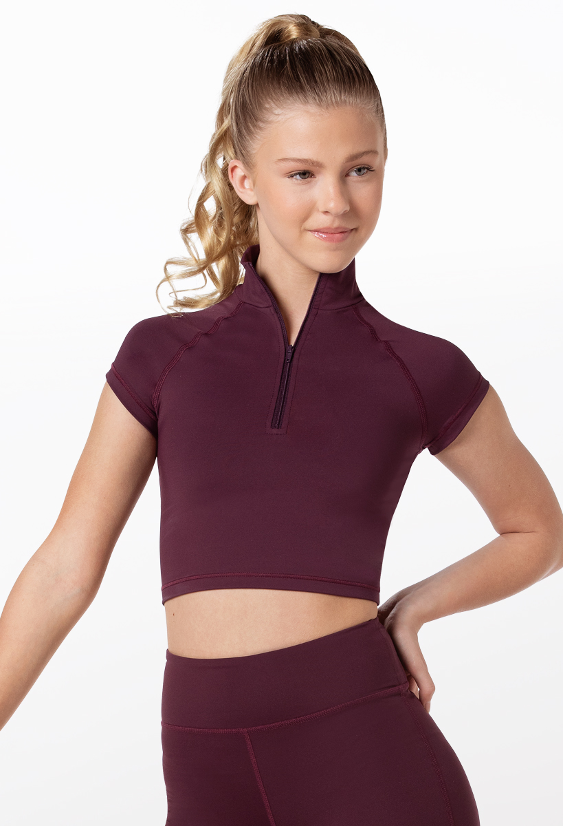 FlexTek Mock Neck Cap Sleeve Crop Top | FlexTek®