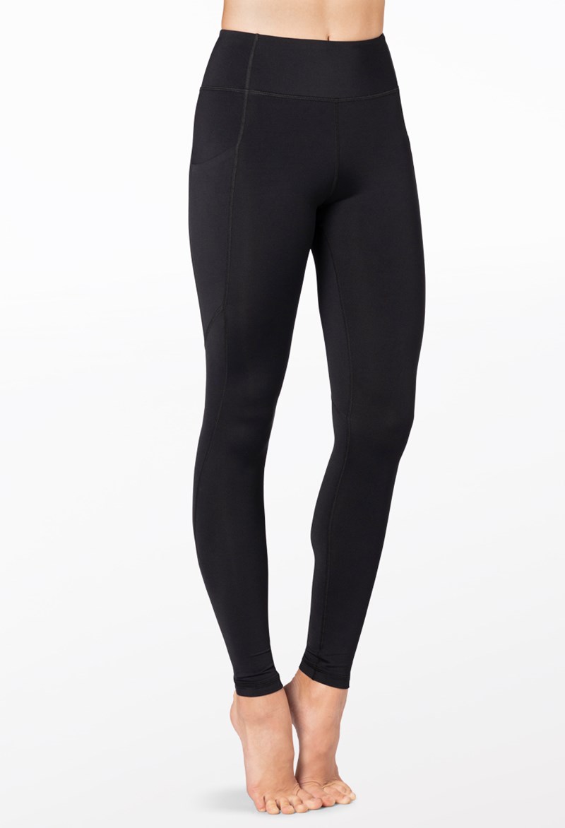 Buy Women's Tactel Microfiber Elastane Stretch Performance Leggings with  Side Pockets and Stay Dry Technology - Black MW12