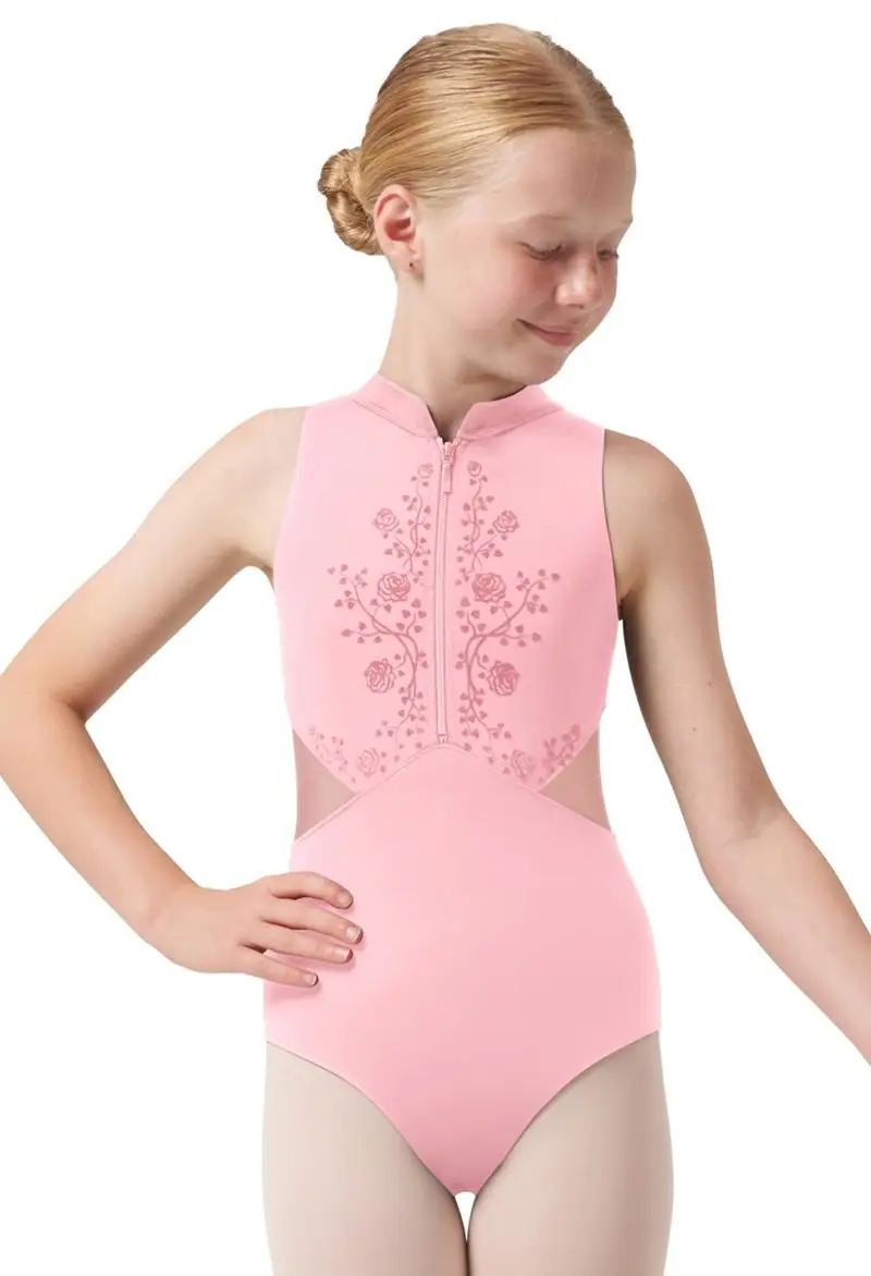 ON SALE Rose Vine Nyla Youth Zip Front Leotard (Lilac)