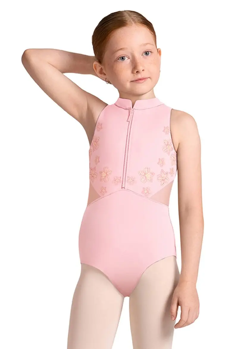 Cayla Front Zip Halter Dance Leotard