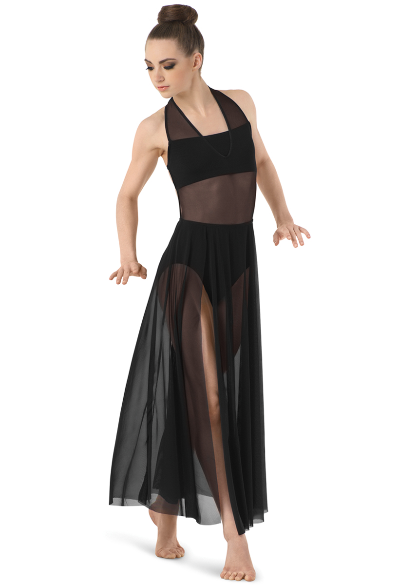 backless mesh dress