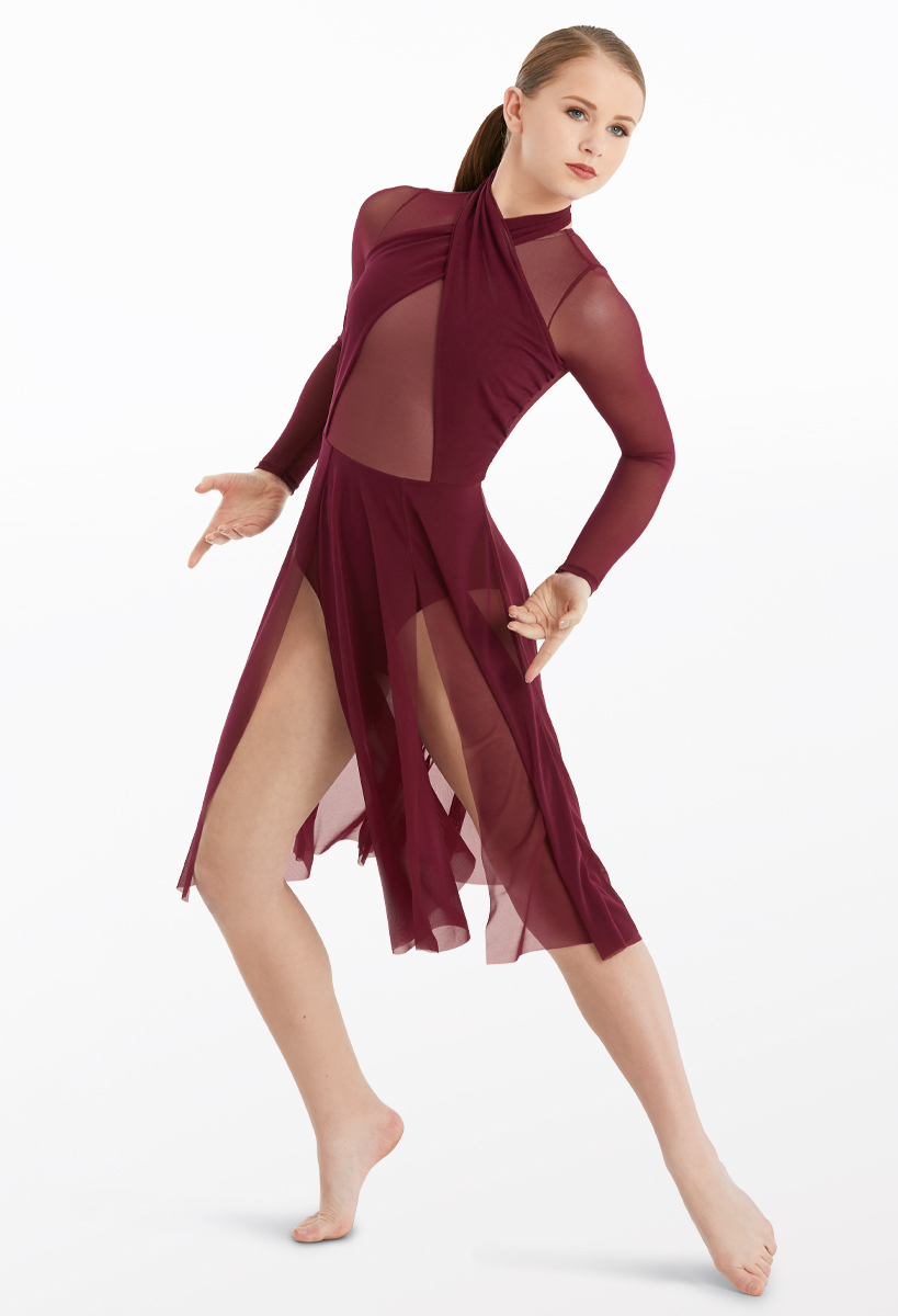 Mesh Halter Wrap Midi Dress | Weissman