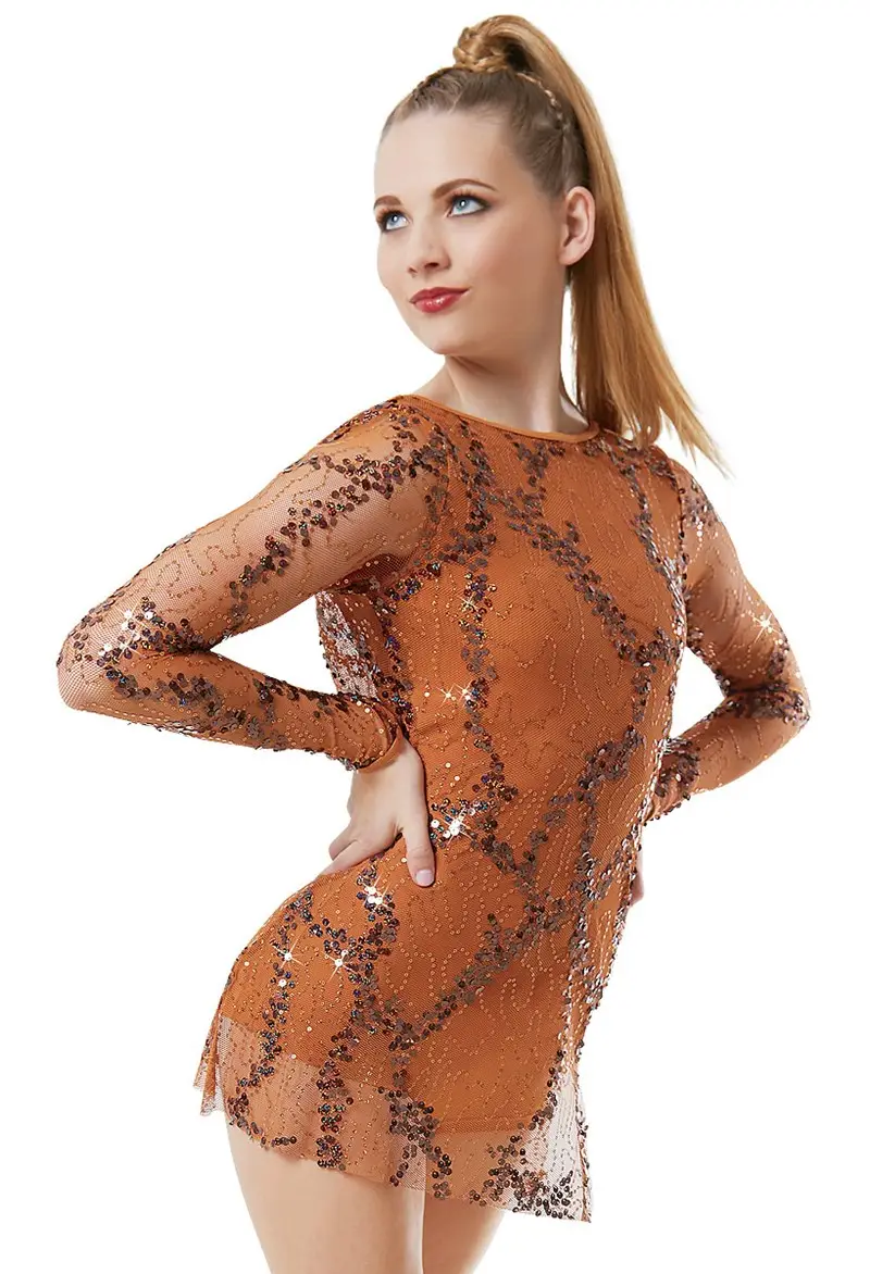 knee length dresses for ladies Sequin Mesh Midi Dress main image 0