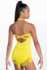 Lustre Fringe Halter Dress