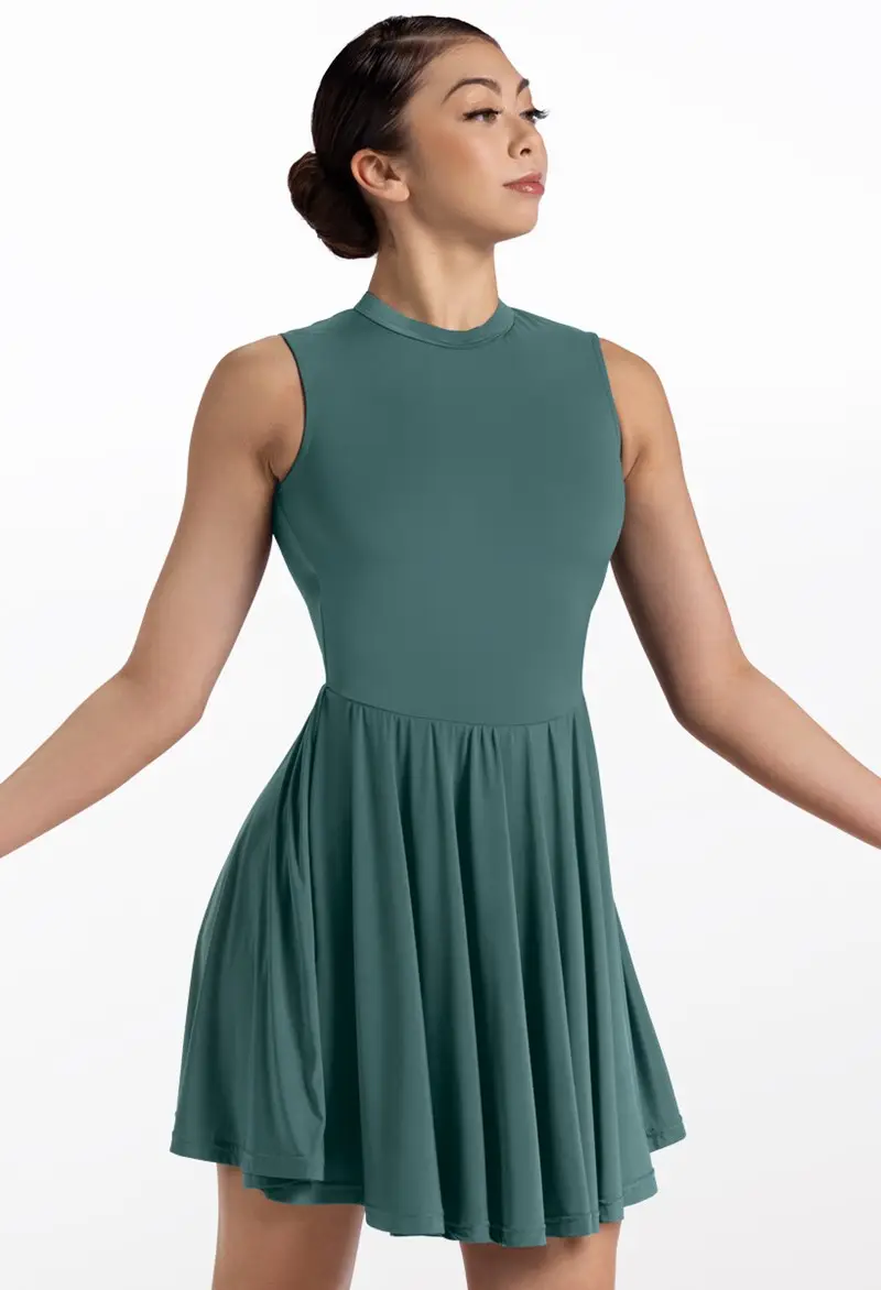 Keyhole Back Matte Jersey Skater Dress | Balera