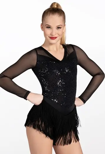 Pointed Fringe Sequin Dress
