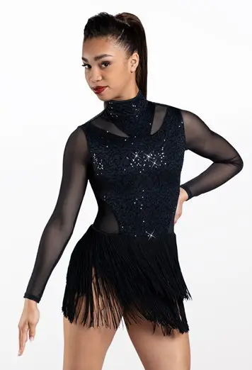 Sequin Fringe Open Back Dress