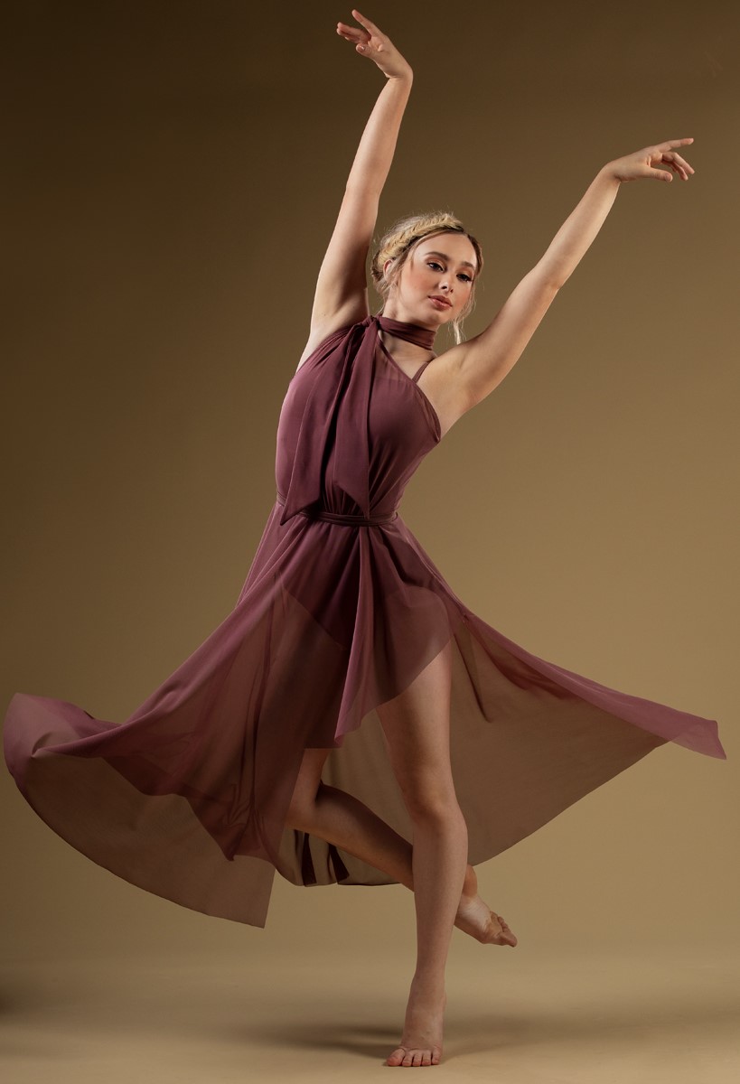 brown dance dress ADULT SMALL/MEDIUM mocha lyrical/contemporary ready-to-ship dance costume main image 0