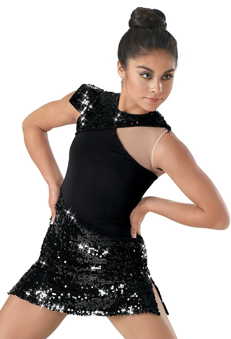 Ultra Sparkle Sequin Mesh Inset Dress | Balera
