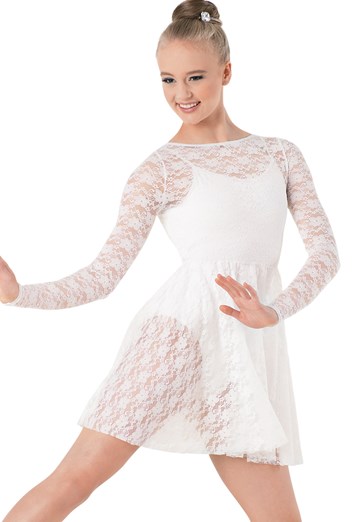 Long-Sleeve Lace Overdress