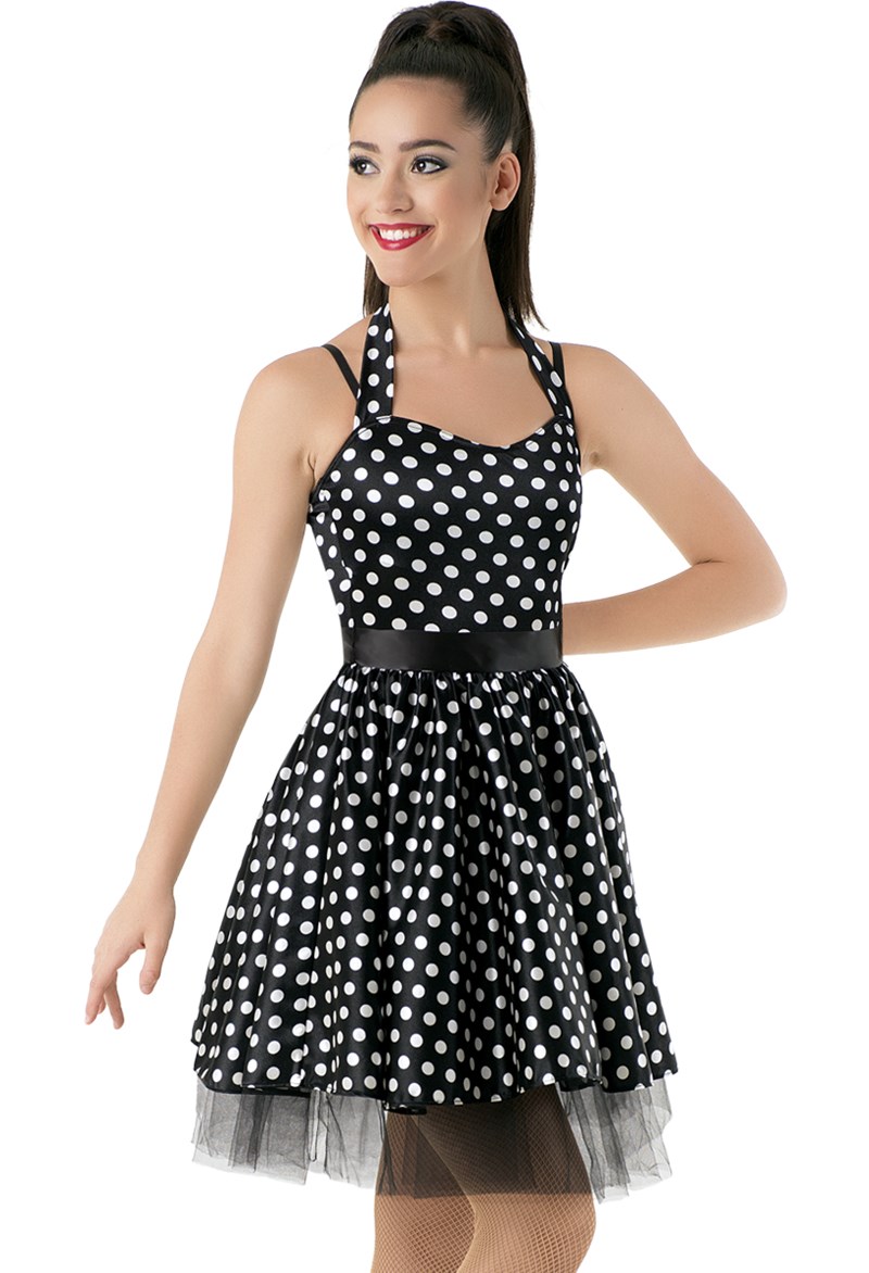 polka dot satin robe