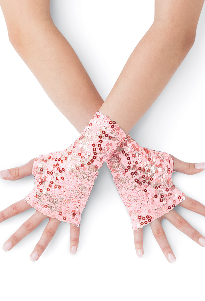 pink sparkly gloves