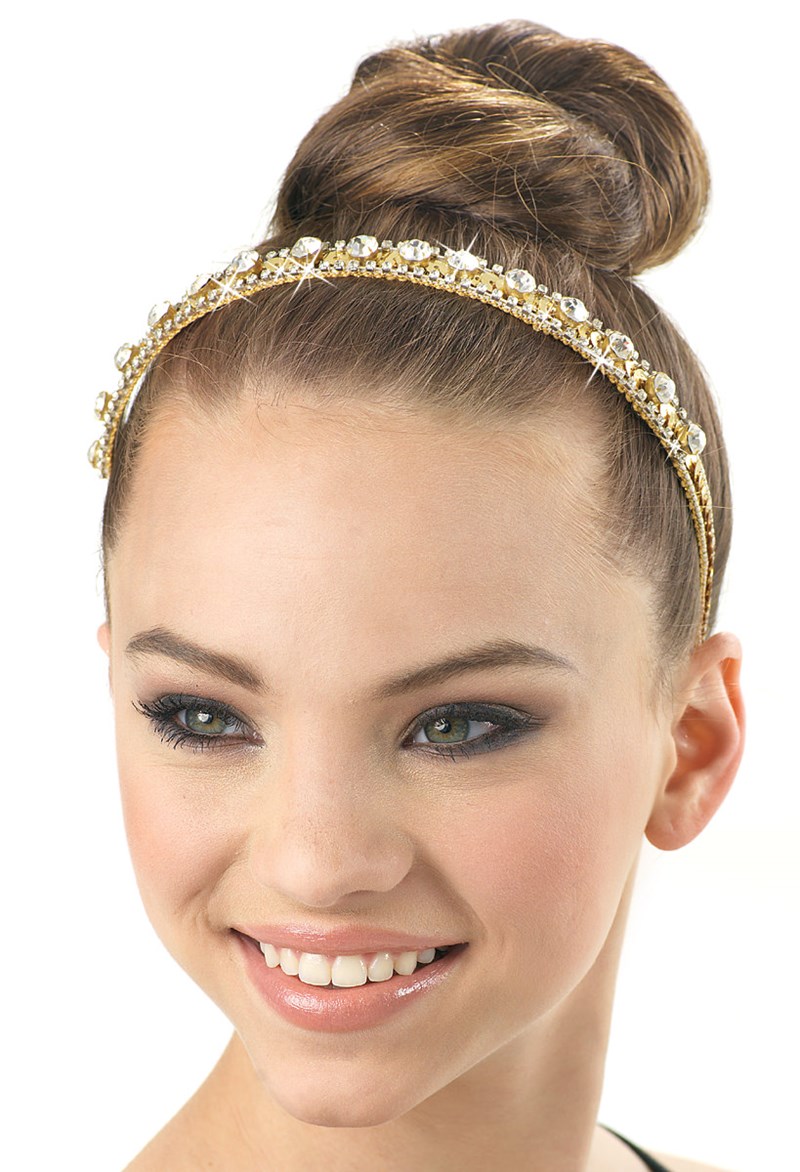 Headband with gold rhinestones