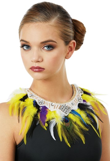 Multicolor Feathered Necklace
