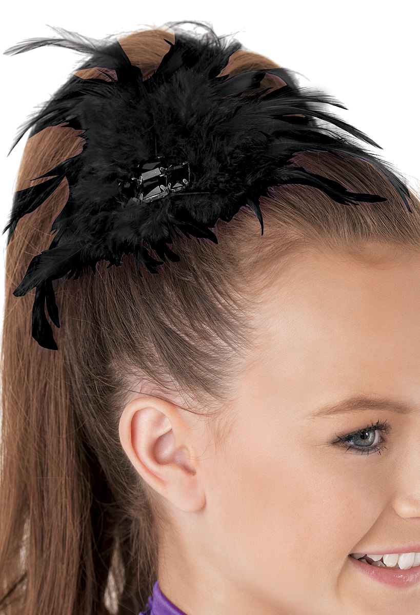 Black Feather Hair Pieces Dancewear Solutions