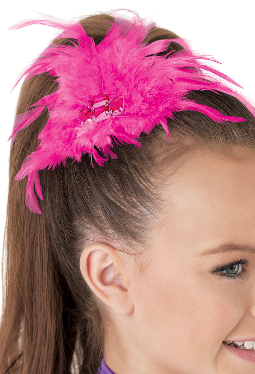 Pink Feather Hair Pieces Dancewear Solutions