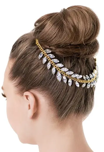 Rhinestone Leaf Bun Wrap