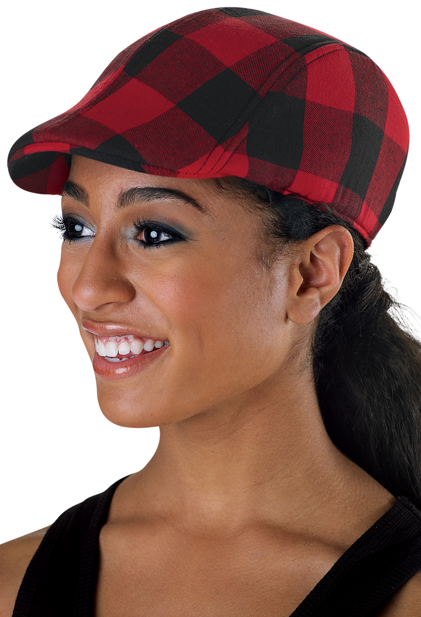 Red plaid newsboy hat online