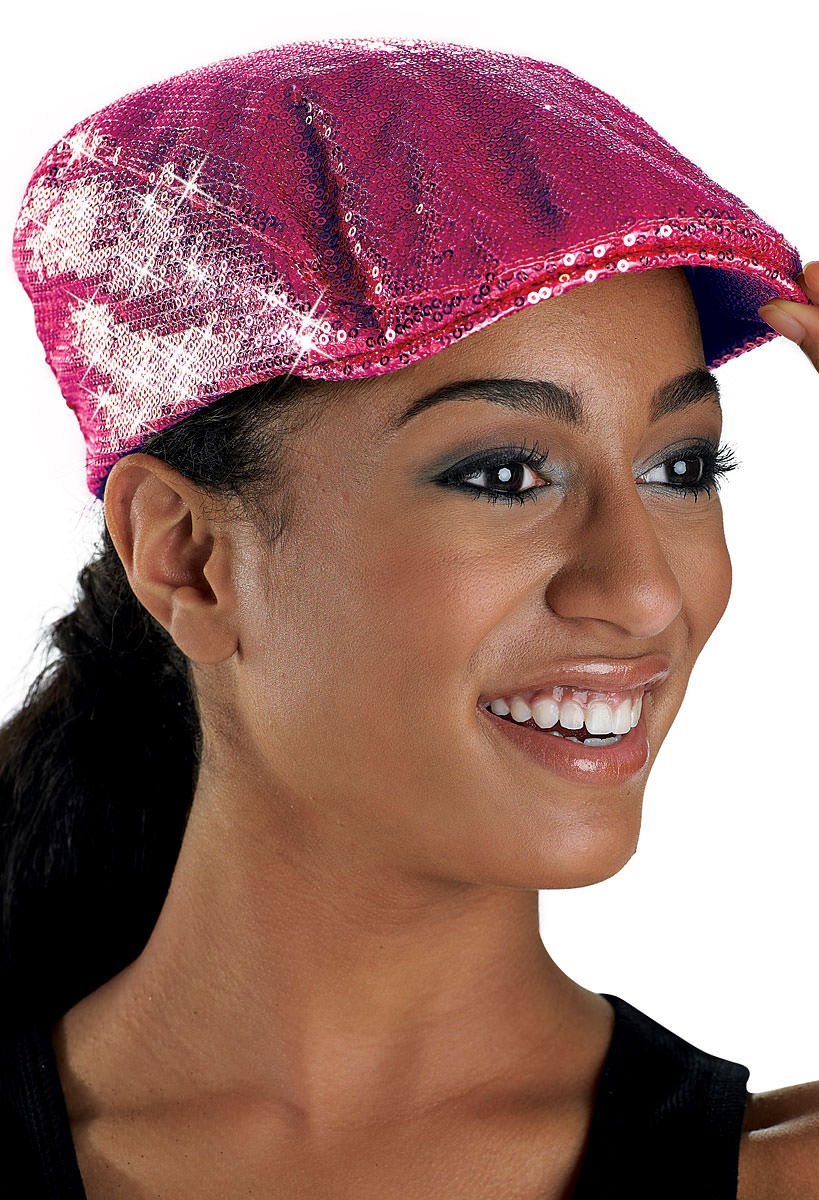 sequin newsboy cap